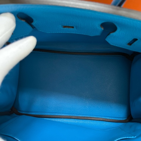100% authentic Hermes birkin 30 blue hydra togo GHW - Picture 8 of 15
